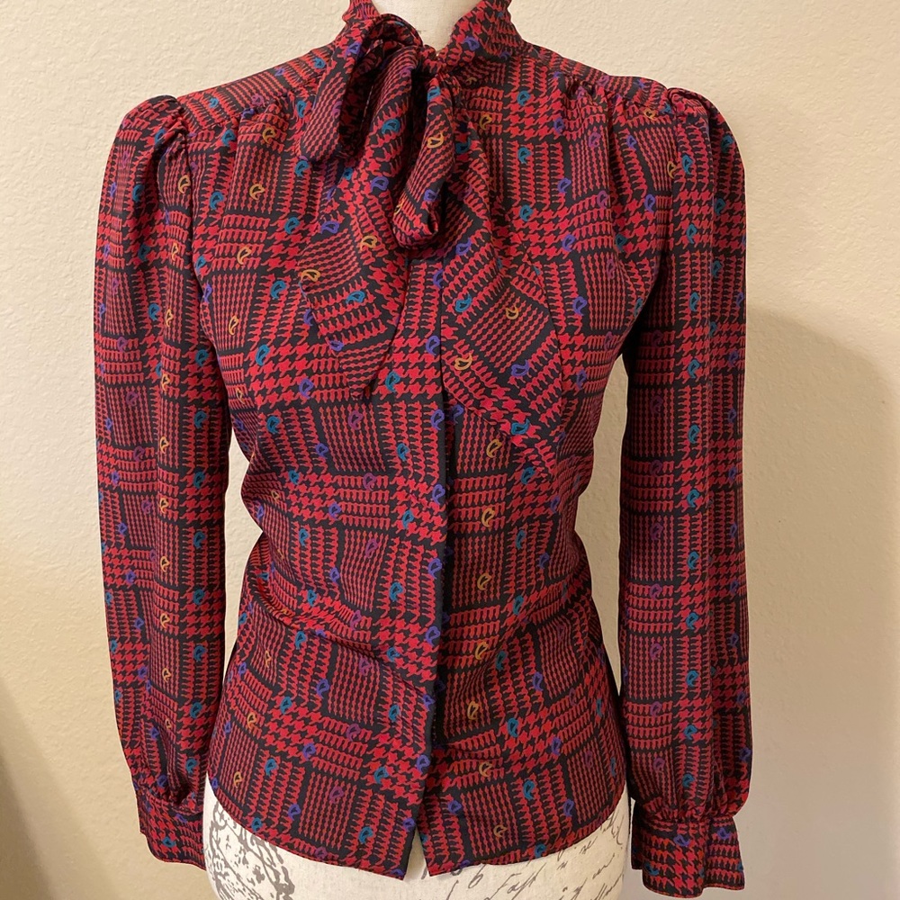 Vintage Sasson bow tie blouse.